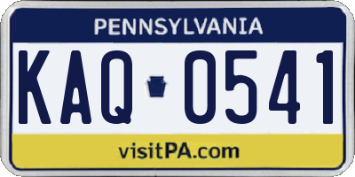 PA license plate KAQ0541