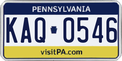 PA license plate KAQ0546