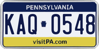 PA license plate KAQ0548