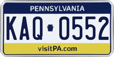 PA license plate KAQ0552