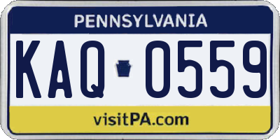 PA license plate KAQ0559