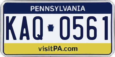 PA license plate KAQ0561