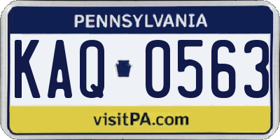PA license plate KAQ0563