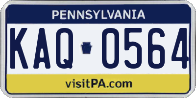 PA license plate KAQ0564