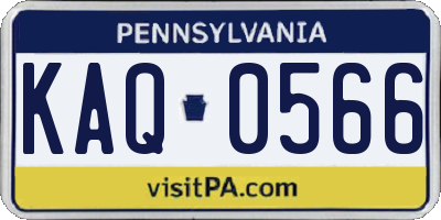 PA license plate KAQ0566