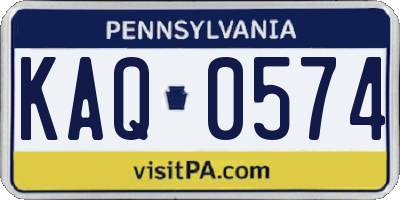 PA license plate KAQ0574