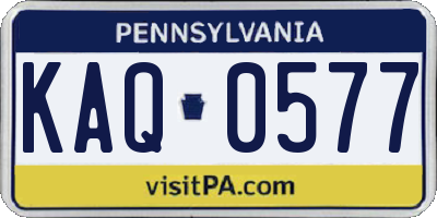 PA license plate KAQ0577