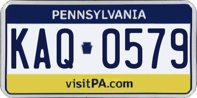 PA license plate KAQ0579