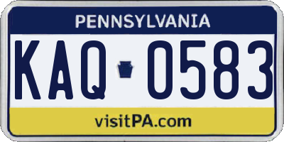PA license plate KAQ0583