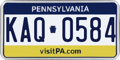 PA license plate KAQ0584