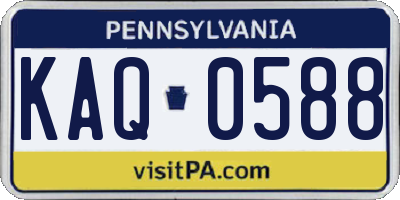 PA license plate KAQ0588