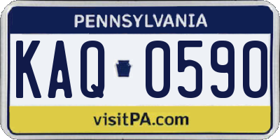 PA license plate KAQ0590
