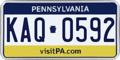 PA license plate KAQ0592