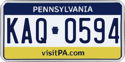 PA license plate KAQ0594