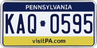 PA license plate KAQ0595
