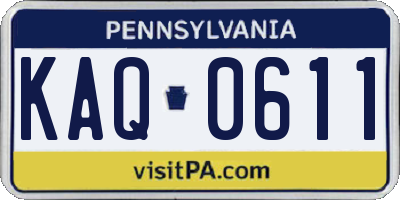 PA license plate KAQ0611
