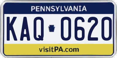 PA license plate KAQ0620