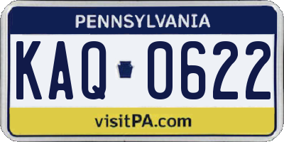 PA license plate KAQ0622