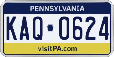 PA license plate KAQ0624