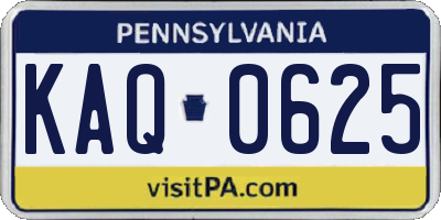 PA license plate KAQ0625