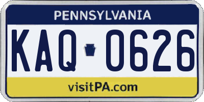 PA license plate KAQ0626