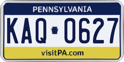 PA license plate KAQ0627