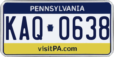 PA license plate KAQ0638