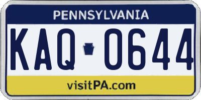 PA license plate KAQ0644