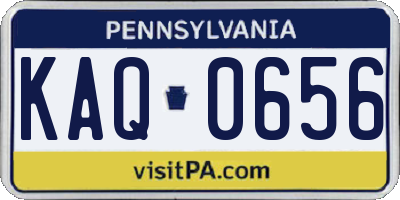 PA license plate KAQ0656