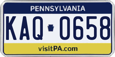 PA license plate KAQ0658