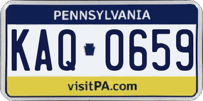 PA license plate KAQ0659