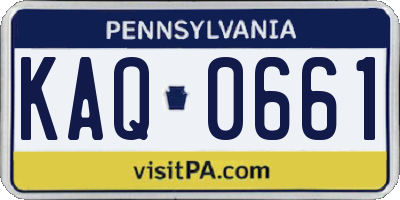 PA license plate KAQ0661