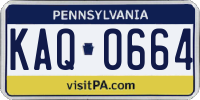 PA license plate KAQ0664
