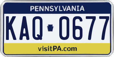 PA license plate KAQ0677