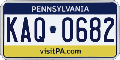 PA license plate KAQ0682