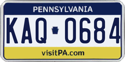 PA license plate KAQ0684
