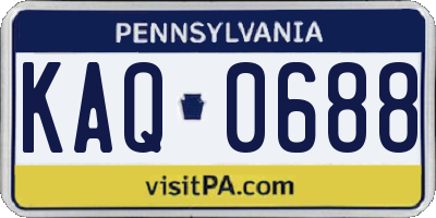 PA license plate KAQ0688