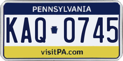 PA license plate KAQ0745