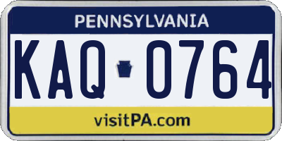 PA license plate KAQ0764