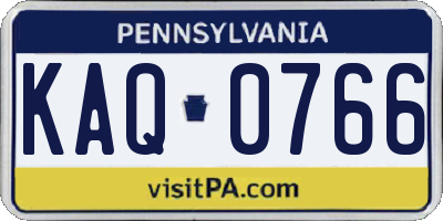 PA license plate KAQ0766