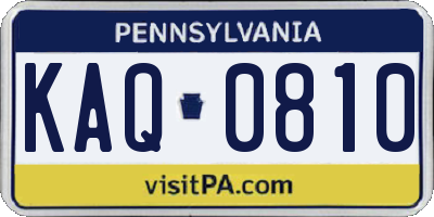 PA license plate KAQ0810