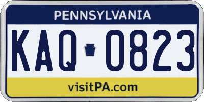 PA license plate KAQ0823