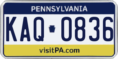 PA license plate KAQ0836
