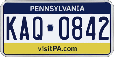 PA license plate KAQ0842