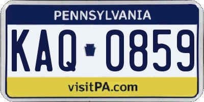 PA license plate KAQ0859