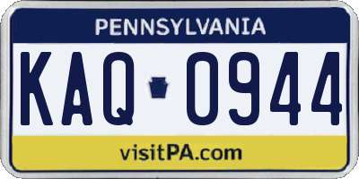 PA license plate KAQ0944