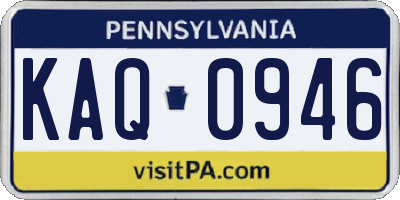 PA license plate KAQ0946