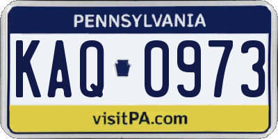 PA license plate KAQ0973