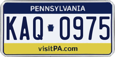 PA license plate KAQ0975