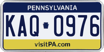 PA license plate KAQ0976